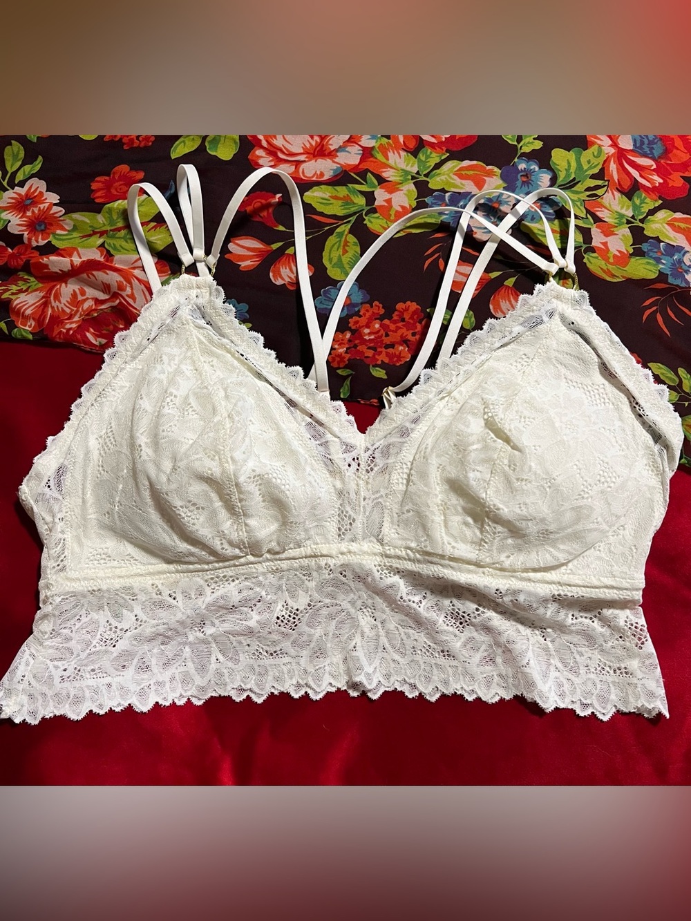 White Lace Bralette with Delicate Straps